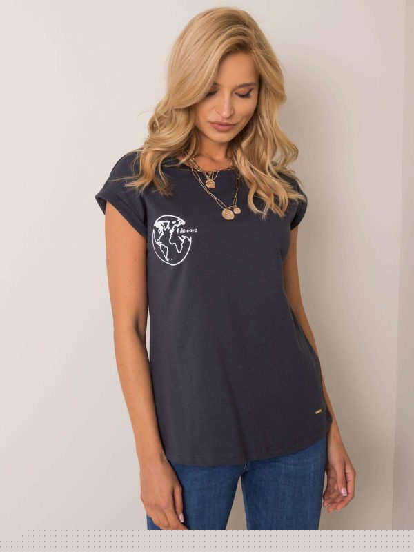 Grafitowy t-shirt Lorie NIE ZNASZ MNIE