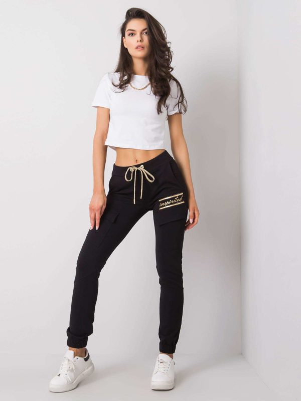 Czarne spodnie dresowe z kieszeniami Althea