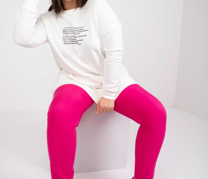 Hurtownia Ecru dresowa bluza plus size bez kaptura Desiree