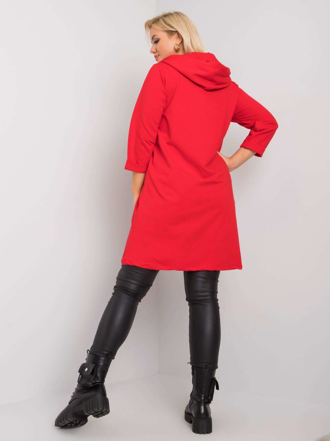 Czerwona rozpinana bluza plus size Victoria
