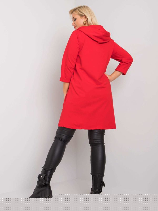 Czerwona rozpinana bluza plus size Victoria