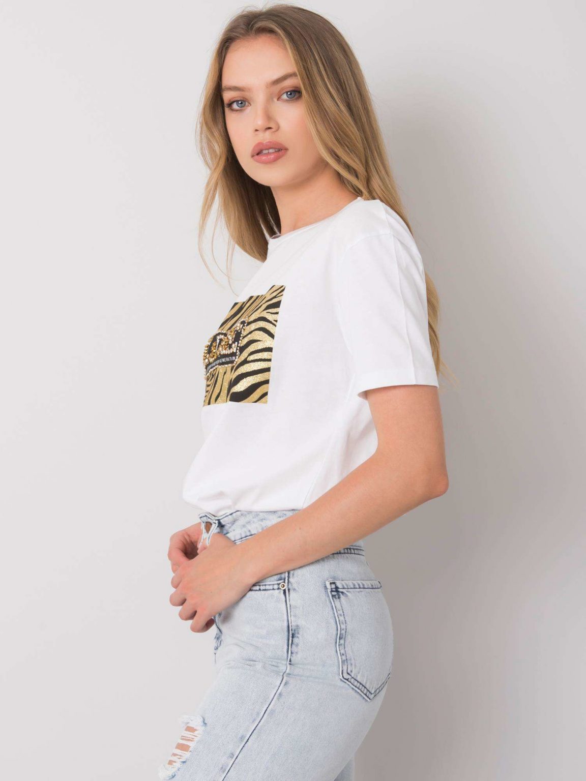 Biały t-shirt z nadrukiem Love