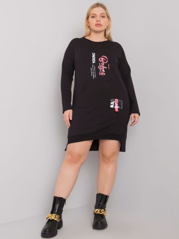Czarna sukienka dresowa plus size Akira