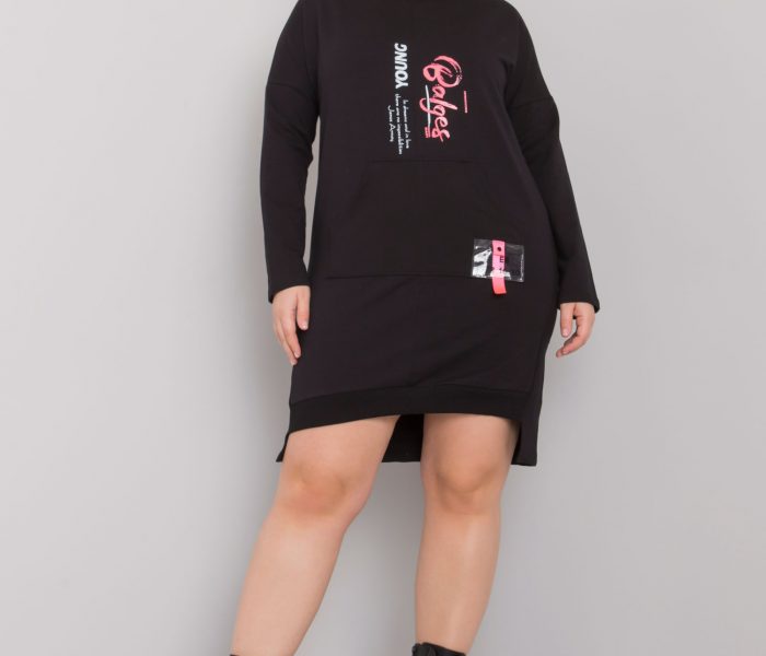 Hurtownia Czarna sukienka dresowa plus size Akira