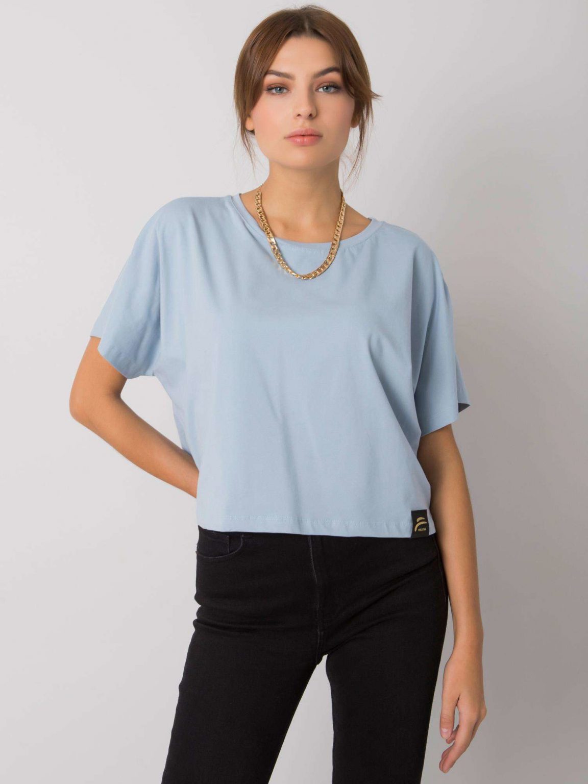 Jasnoniebieski luźny t-shirt Imogene FOR FITNESS