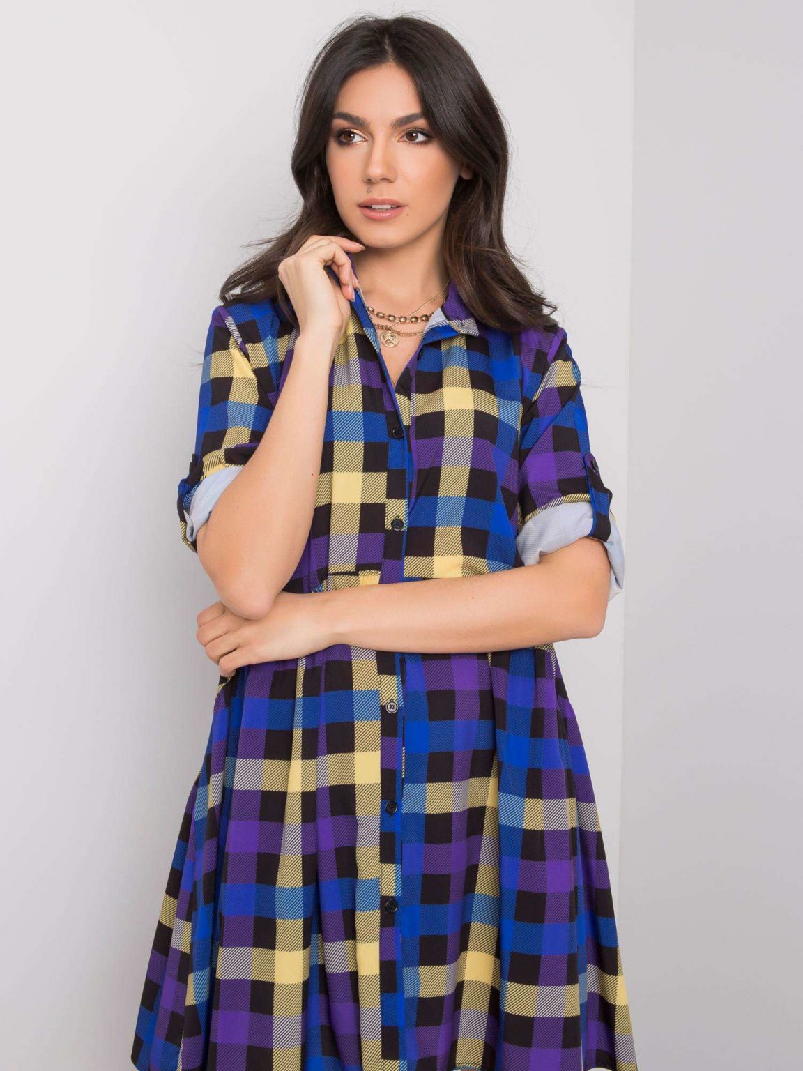 Niebiesko-fioletowa sukienka oversize Constanza