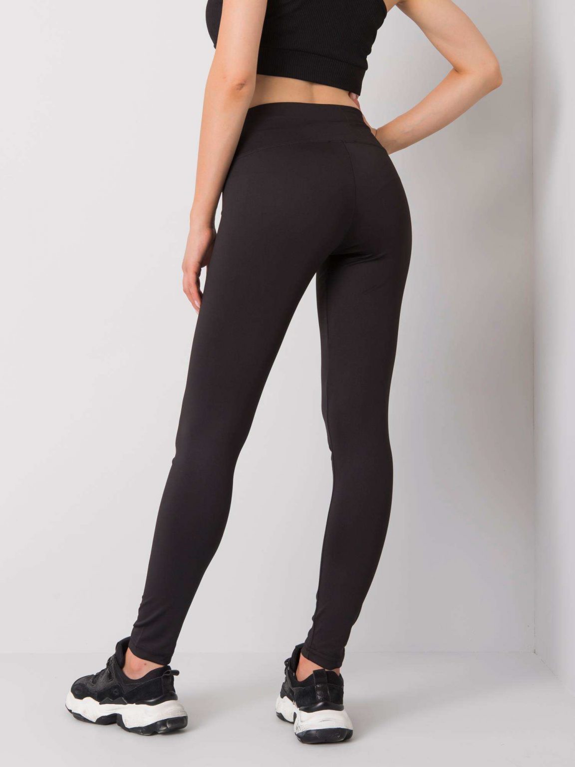 Czarne legginsy sportowe Leffy