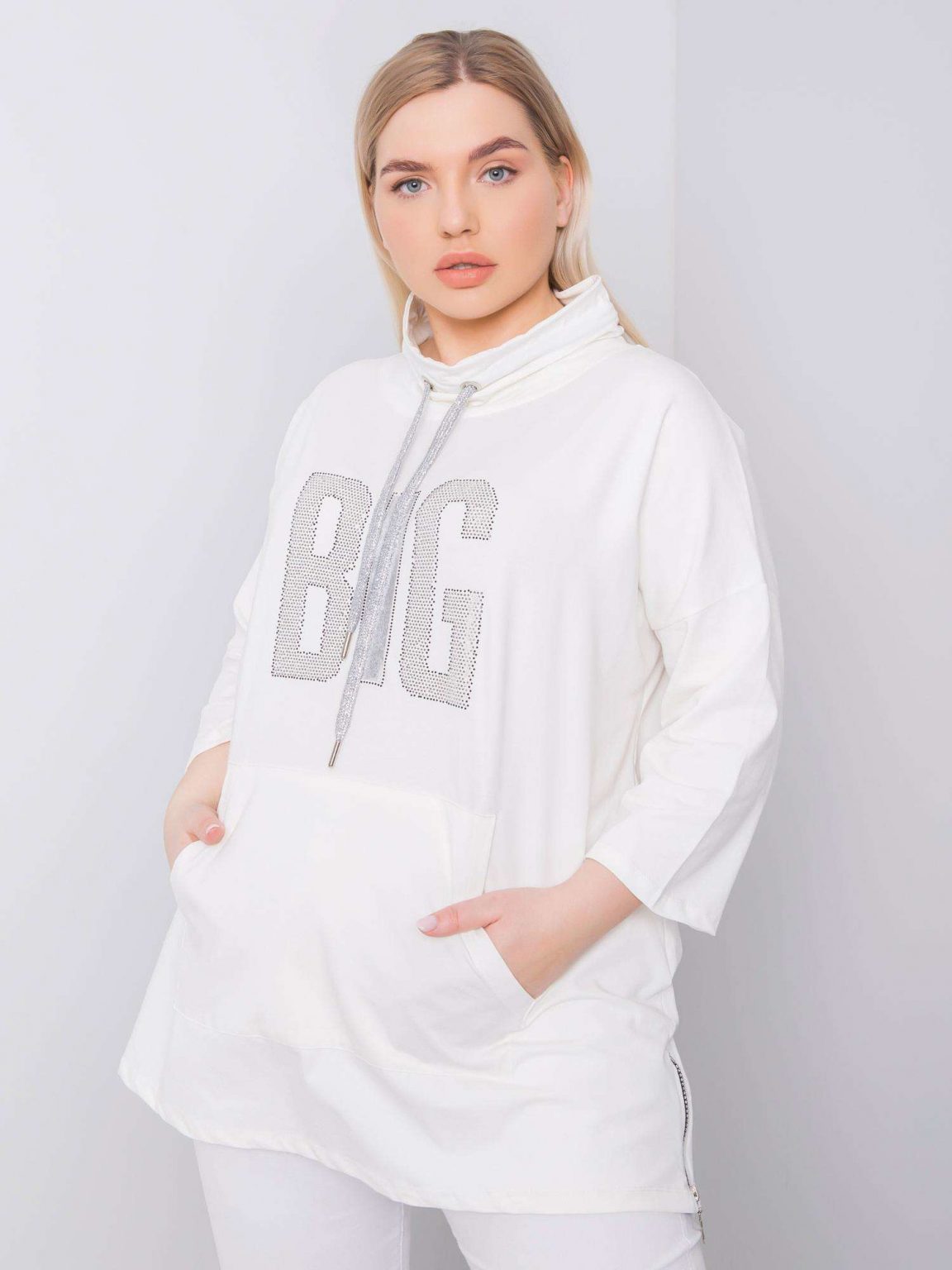 Ecru bluzka plus size Iselin