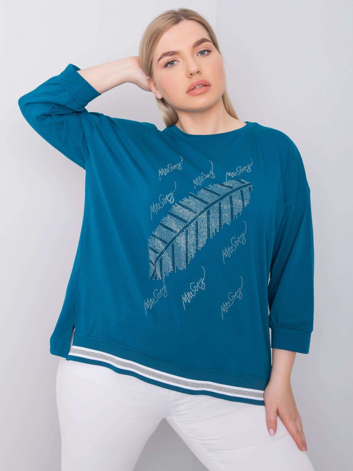 Morska bluzka plus size Liv