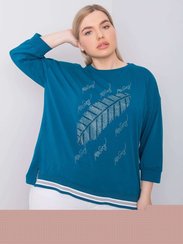Morska bluzka plus size Liv
