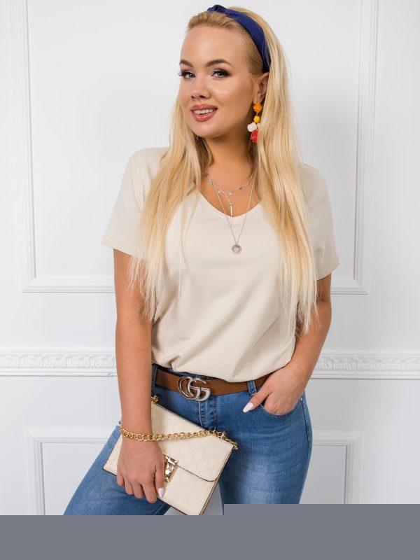 Beżowy t-shirt plus size Josie