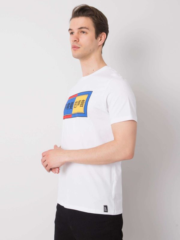 Biały t-shirt męski z printem Tucker LIWALI