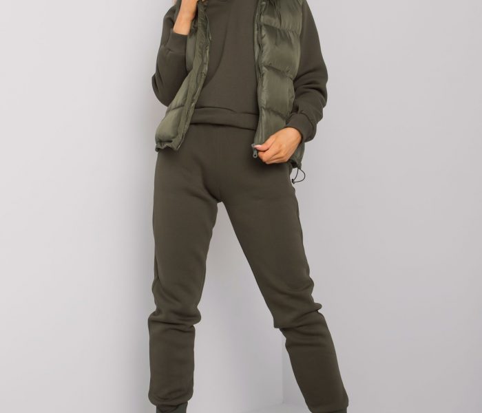 Hurtownia Khaki komplet z kamizelką Aysel