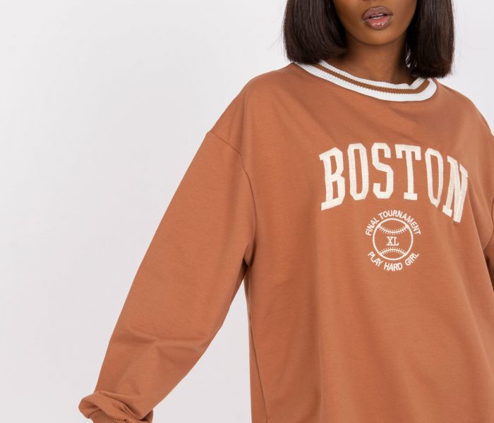 Hurtownia Jasnobrązowa dresowa bluza oversize Louna
