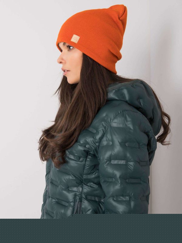 Pomarańczowa damska czapka beanie