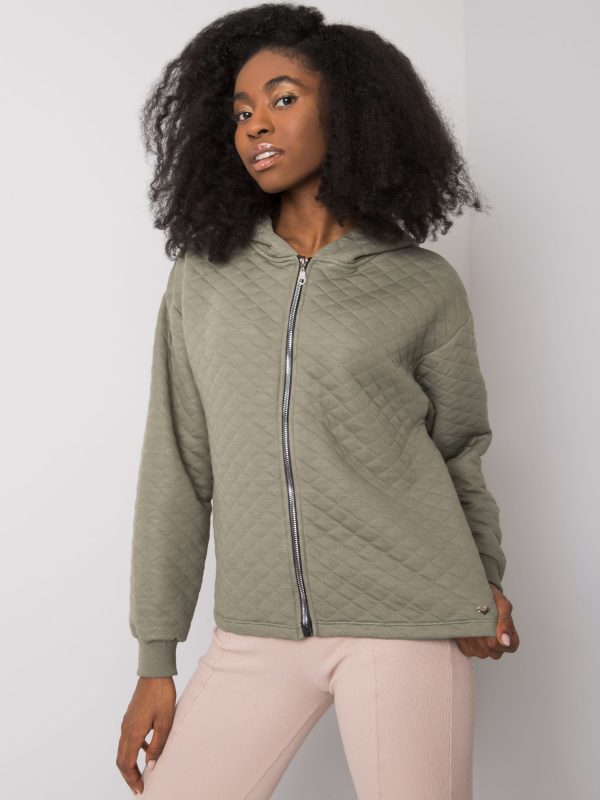 Jasna khaki pikowana bluza basic Melanie
