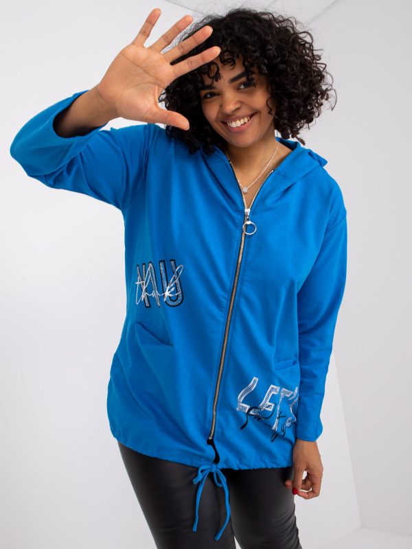 Ciemnoniebieska dresowa bluza plus size bawełniana Octavia