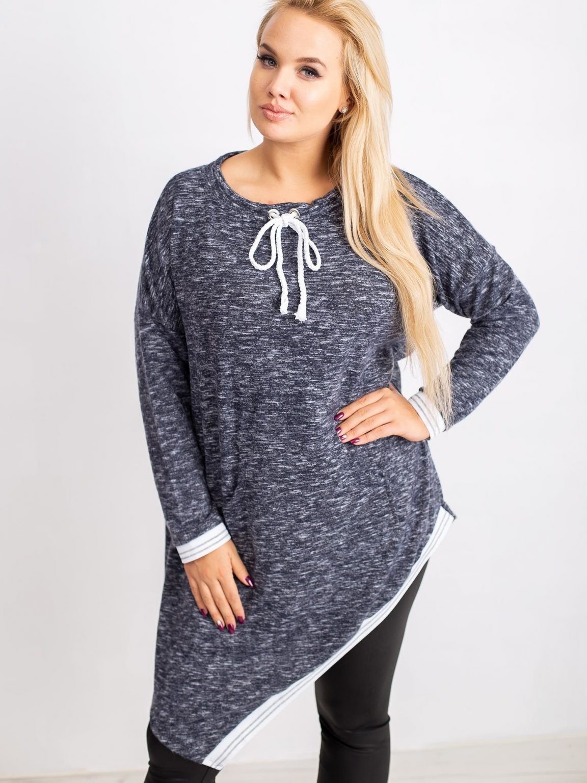 Granatowa tunika plus size Sienna