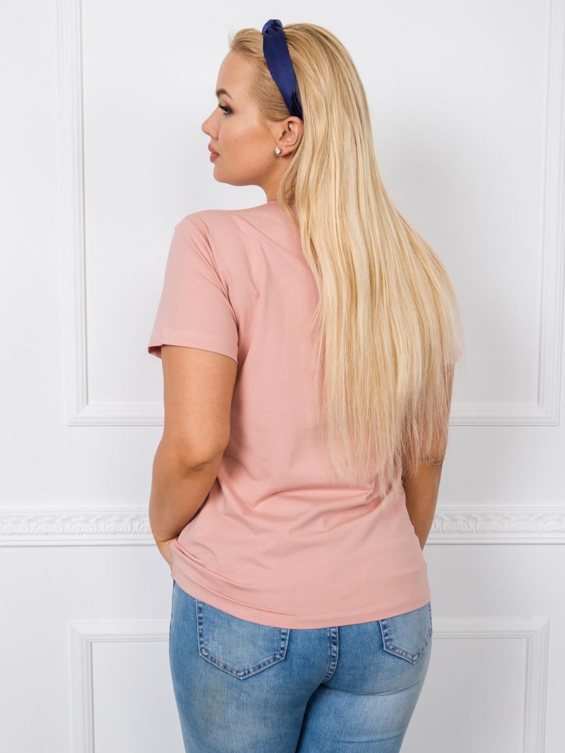 Brudnoróżowy t-shirt plus size Josie
