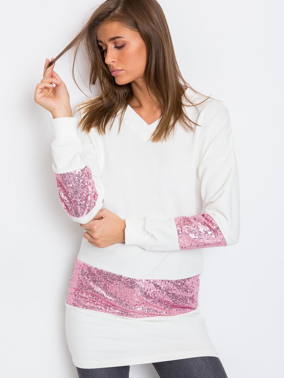 Ecru tunika Sequin