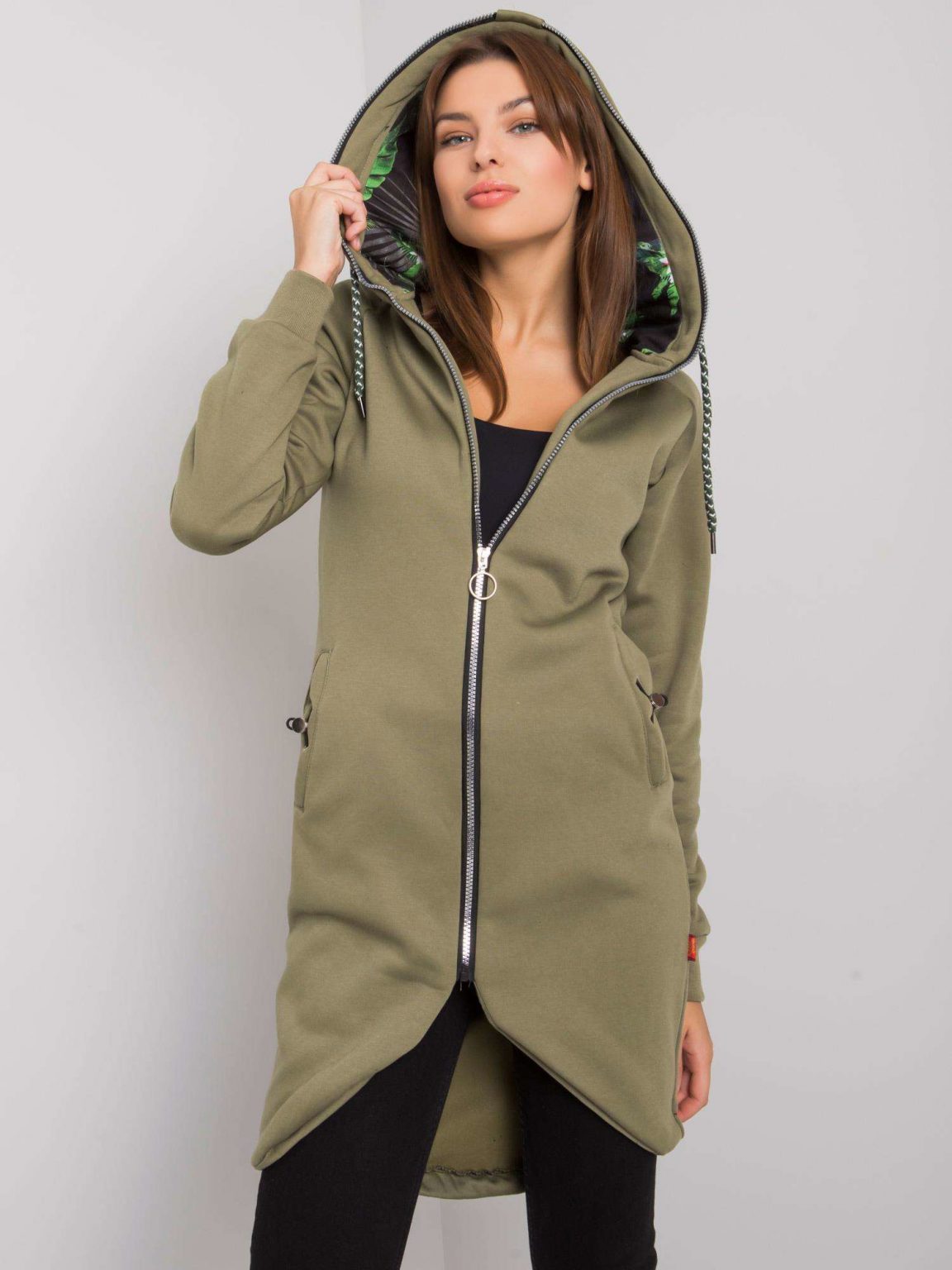 Khaki bluza z kapturem Judite