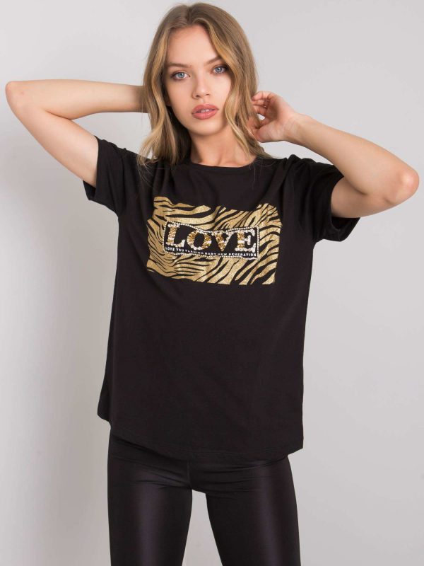 Czarny t-shirt z aplikacją Destiny