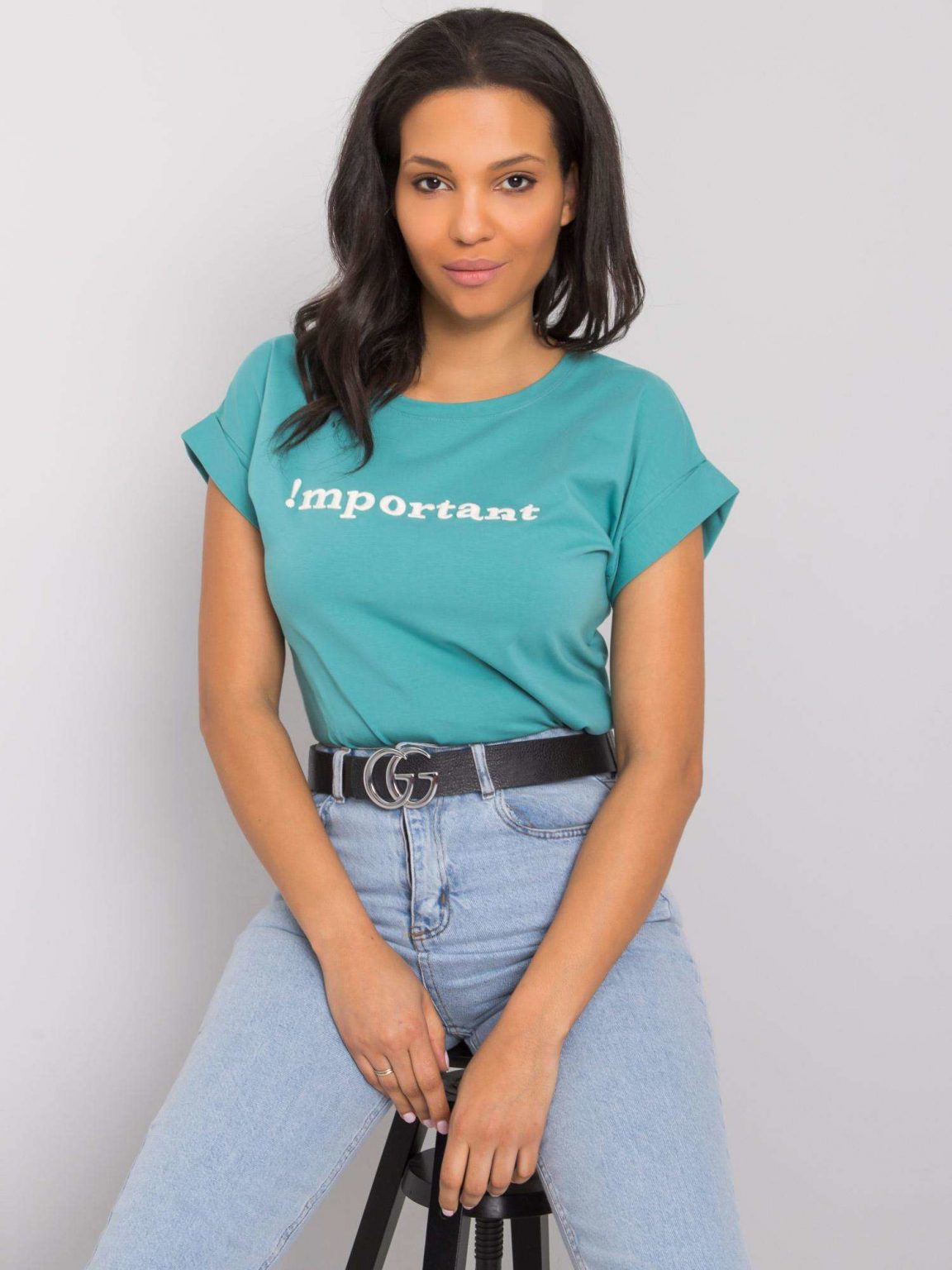 Morski t-shirt z napisem Saniyah