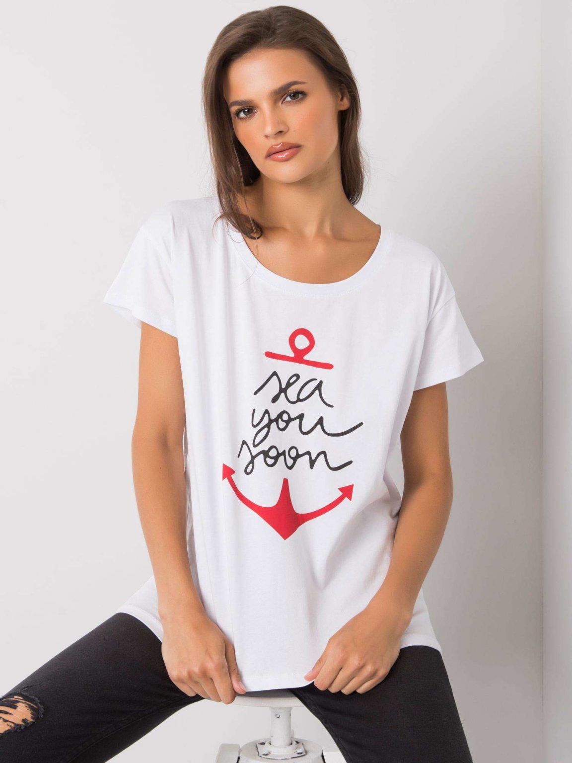 Biały t-shirt z nadrukiem Silva