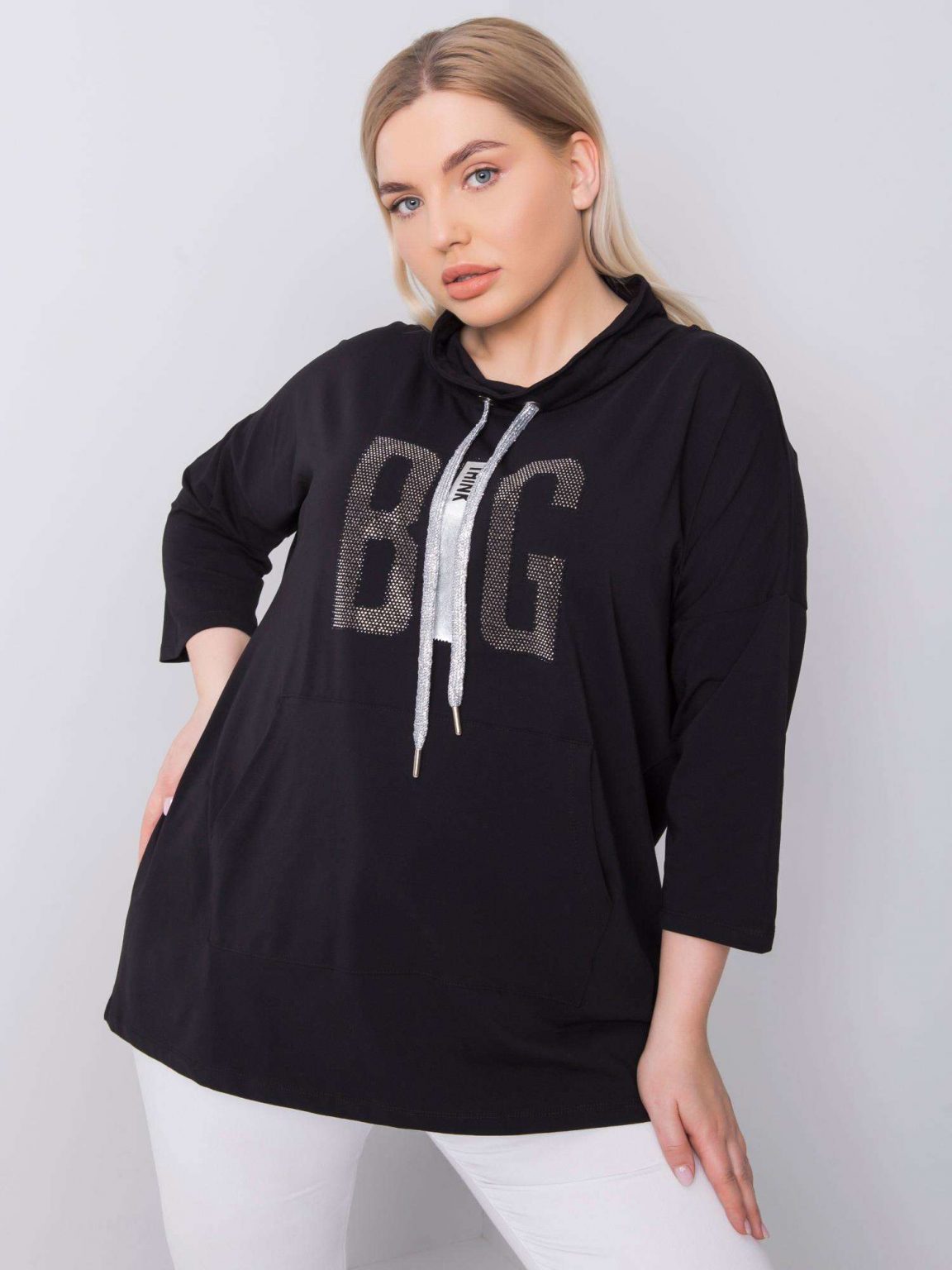 Czarna bluzka plus size Iselin