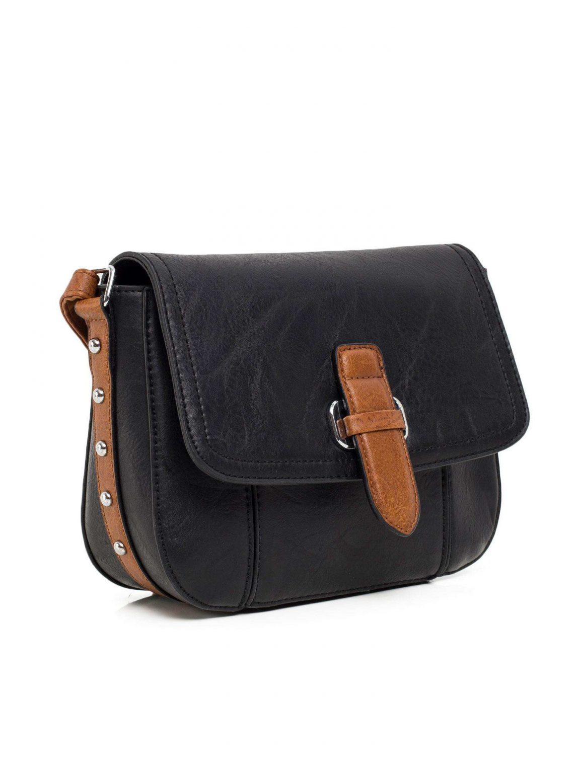 Czarna listonoszka z klapką