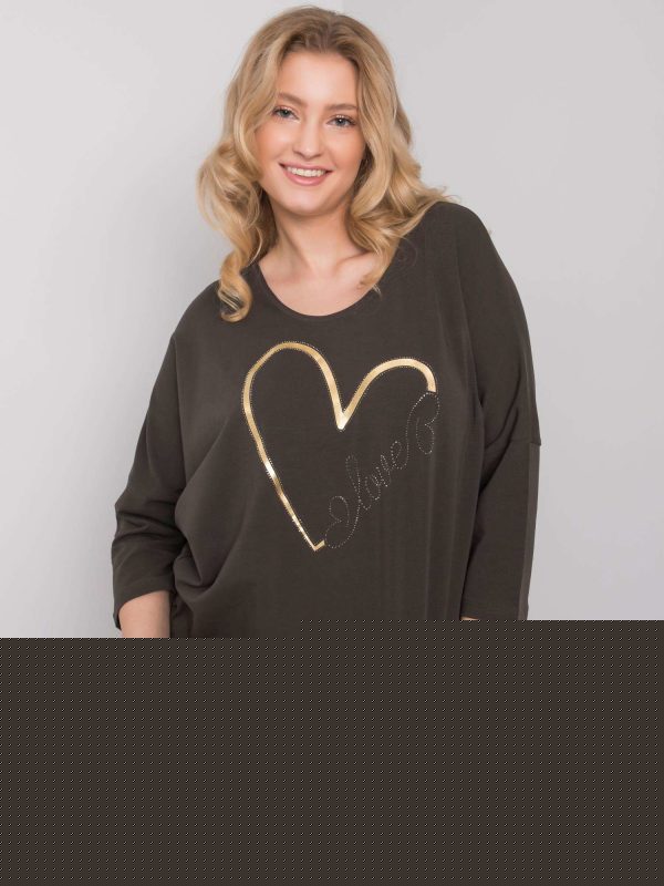 Ciemna khaki bluzka plus size Adah