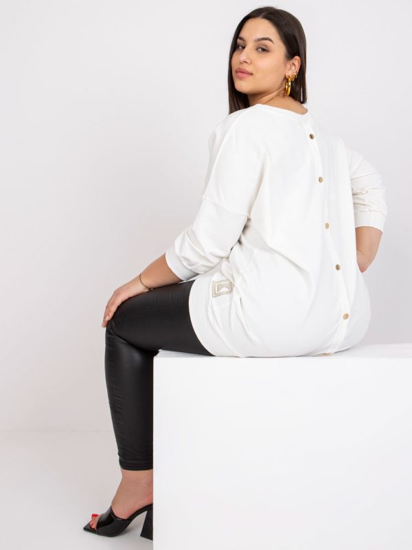 Ecru bluzka plus size na co dzień Odile
