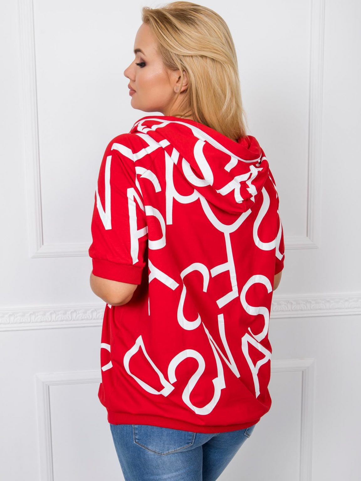 Czerwona bluza plus size Shawn