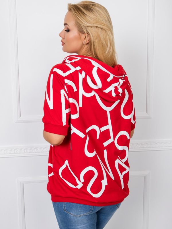 Czerwona bluza plus size Shawn