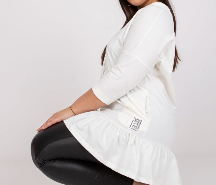 Hurtownia Ecru dresowa tunika plus size z falbankami Elisabeth