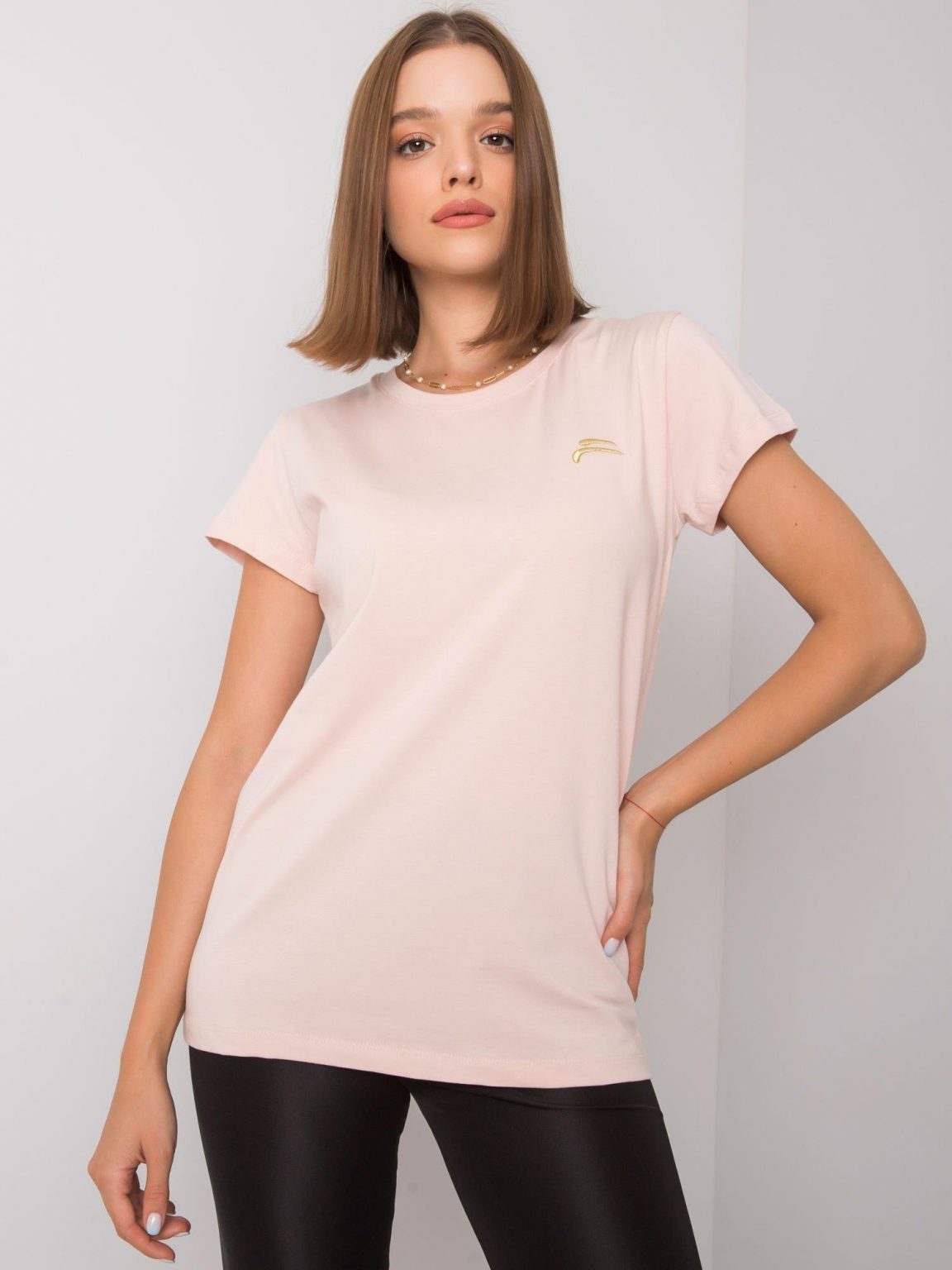 Jasnoróżowy t-shirt damski Eudice FOR FITNESS