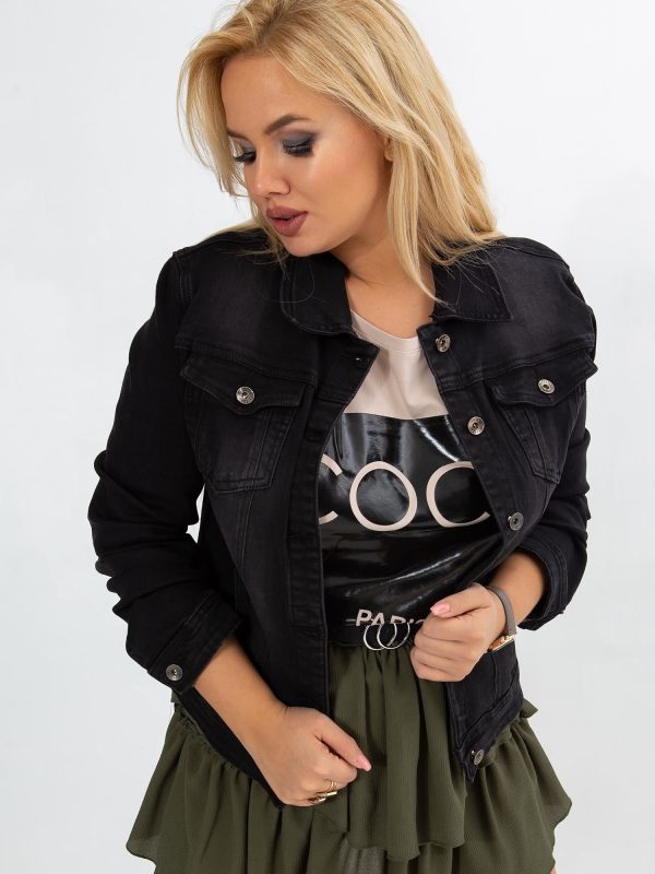 Czarna kurtka plus size Denim