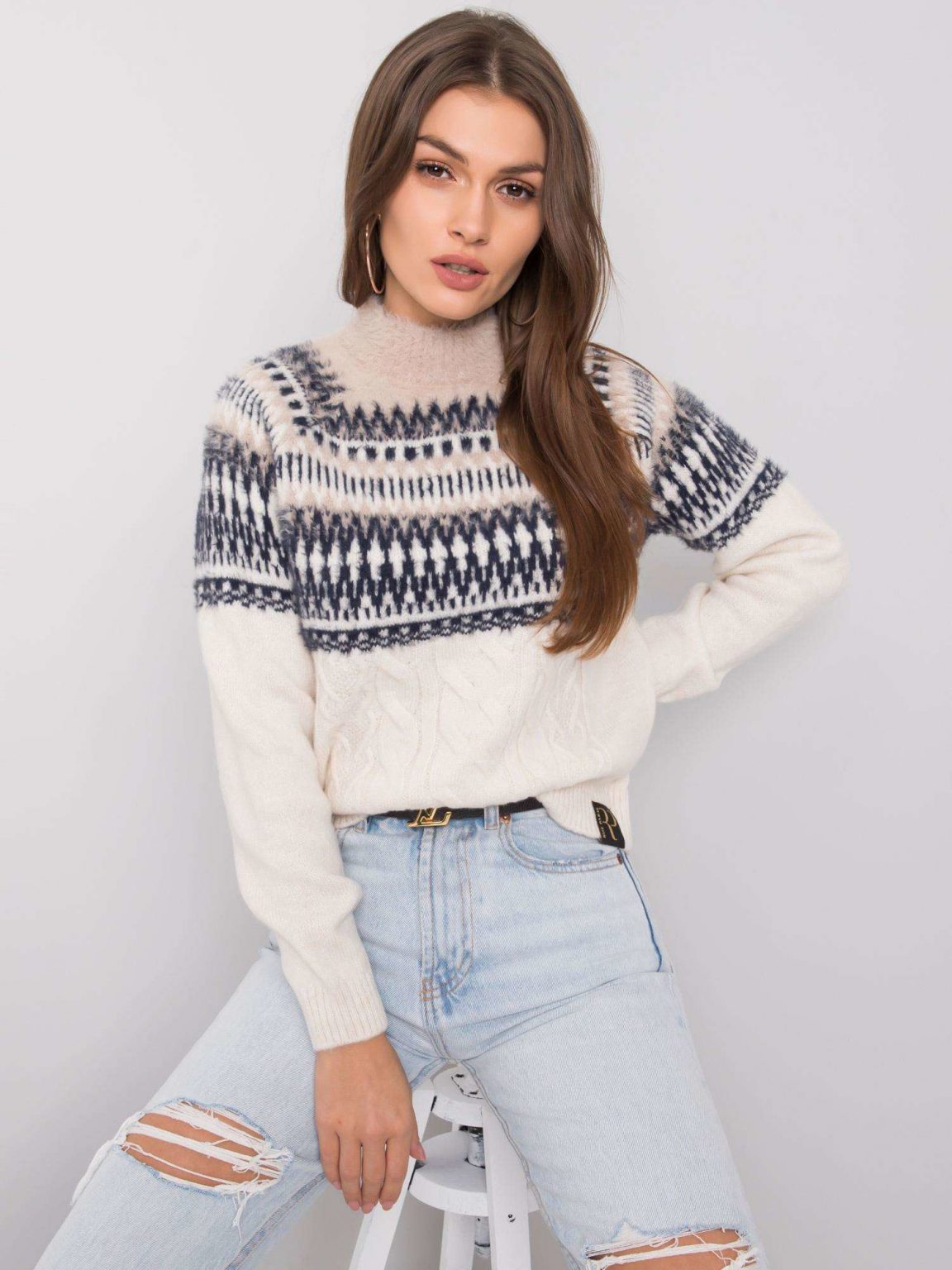 Beżowy sweter Callie RUE PARIS