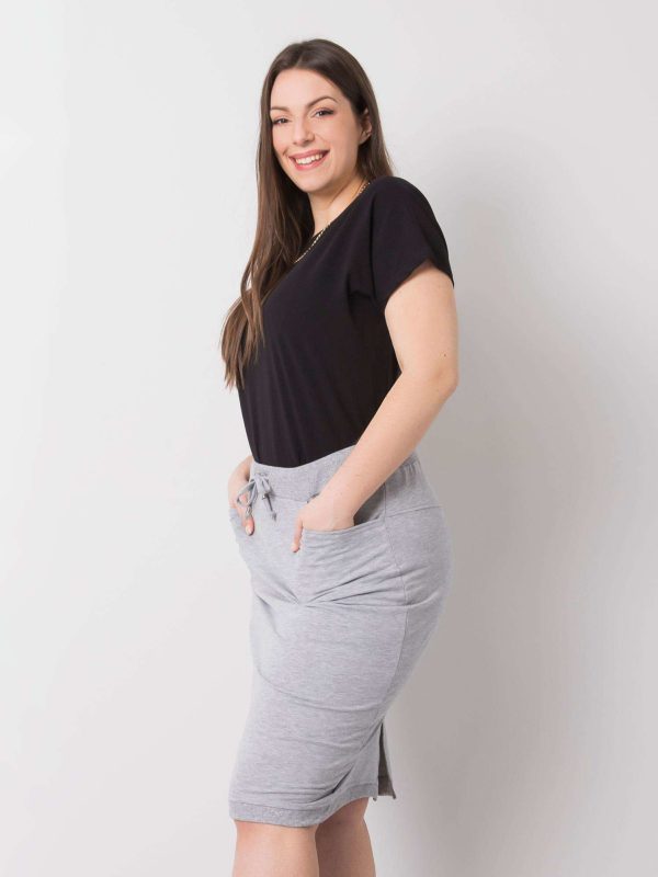 Szara melanżowa spódnica plus size Thandie
