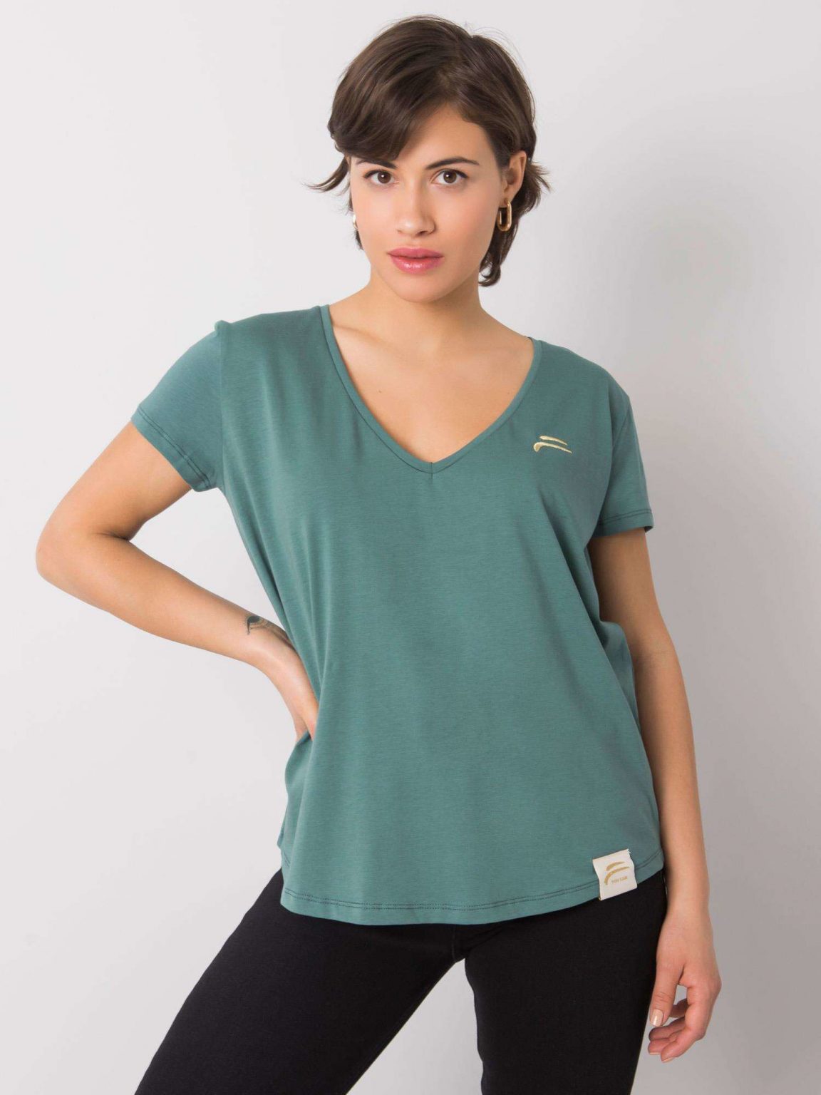 Ciemnozielony t-shirt Ginny FOR FITNESS