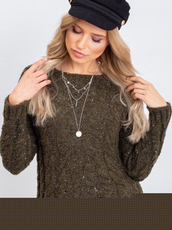 Ciemny khaki sweter Sophia