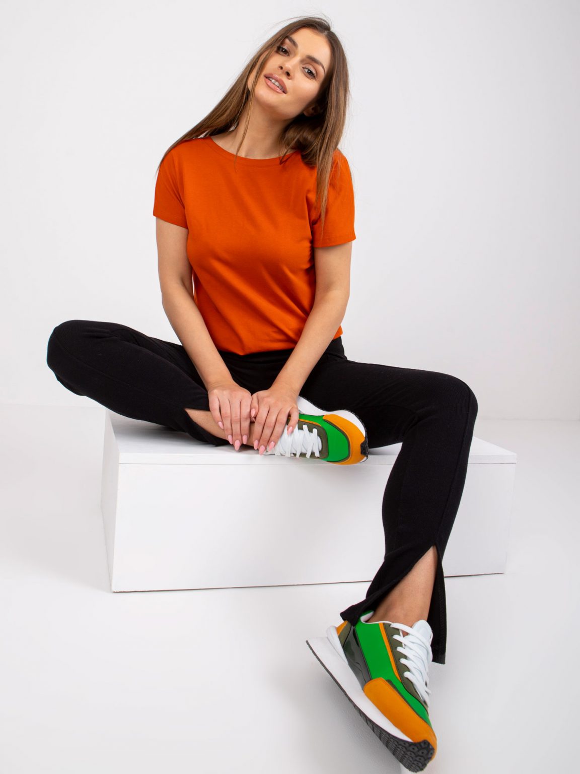 Jasnoniebieska bawełniana bluzka plus size Edith
