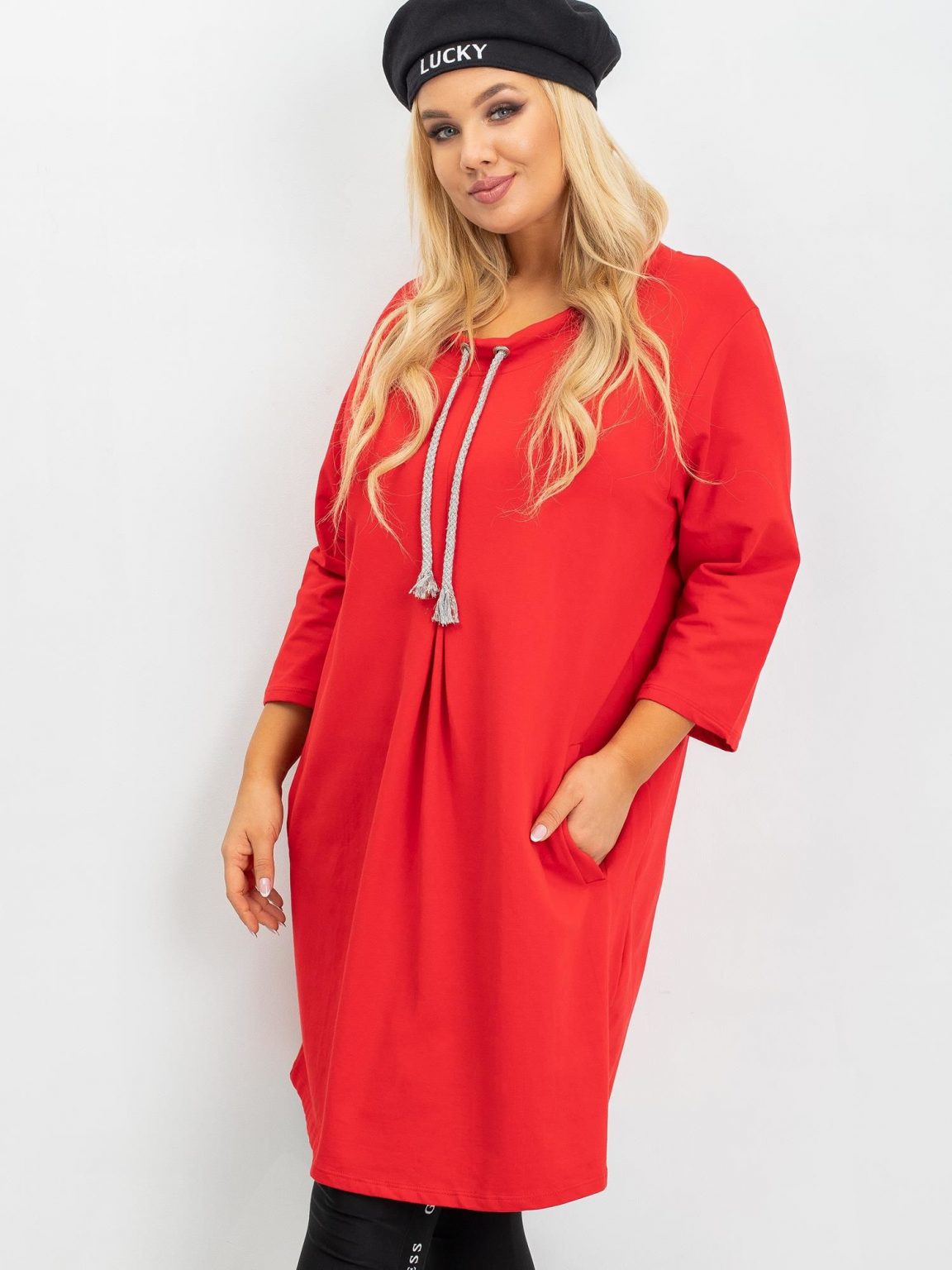 Czerwona tunika plus size Alexa