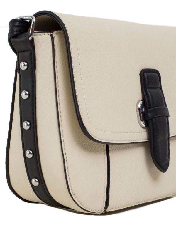 Jasnobeżowa listonoszka z klapką