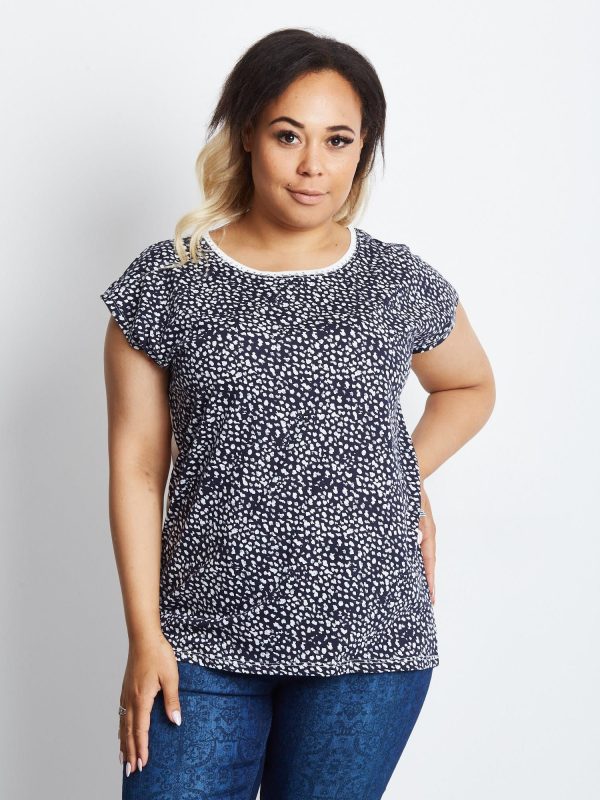 Granatowy t-shirt plus size Finer