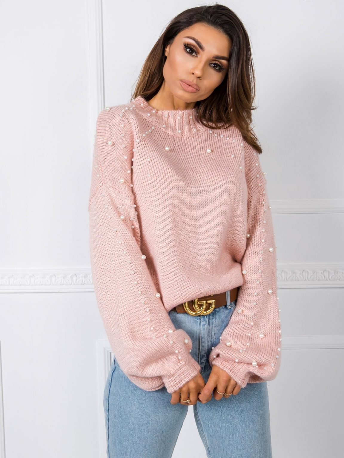 Jasnoróżowy sweter Dionne