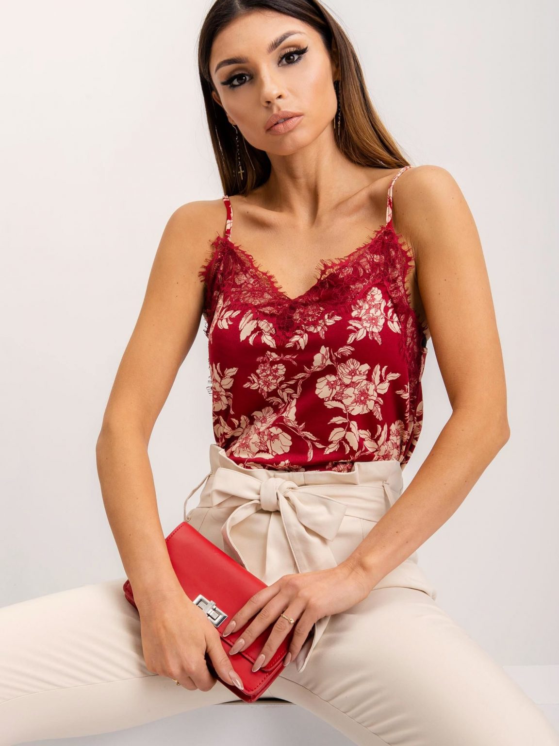 Bordowy top Justine