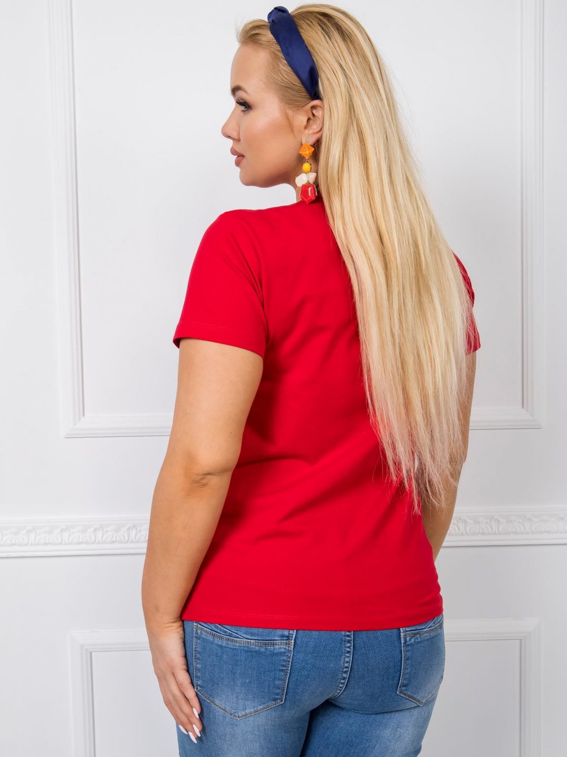 Czerwony t-shirt plus size Josie