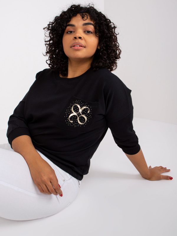 Czarna bluzka plus size bawełniana Vivianne