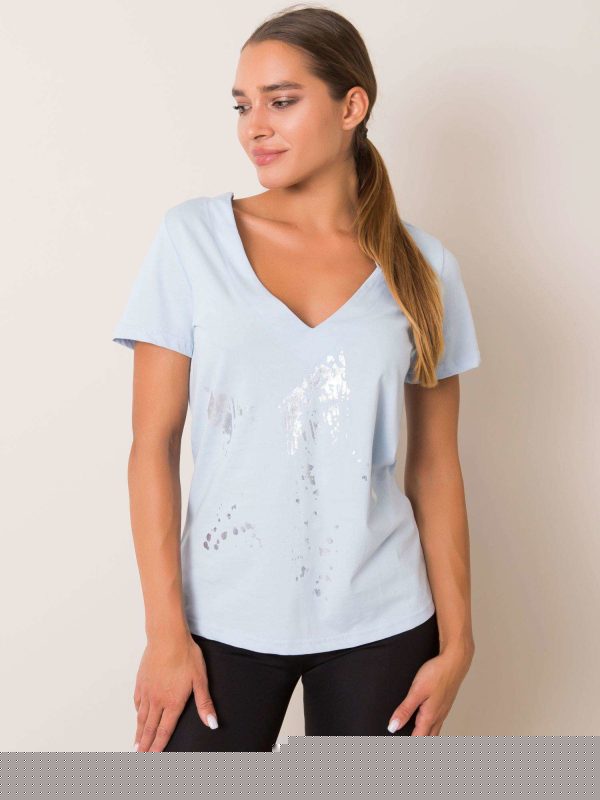 Jasnoniebieski t-shirt Marble FOR FITNESS